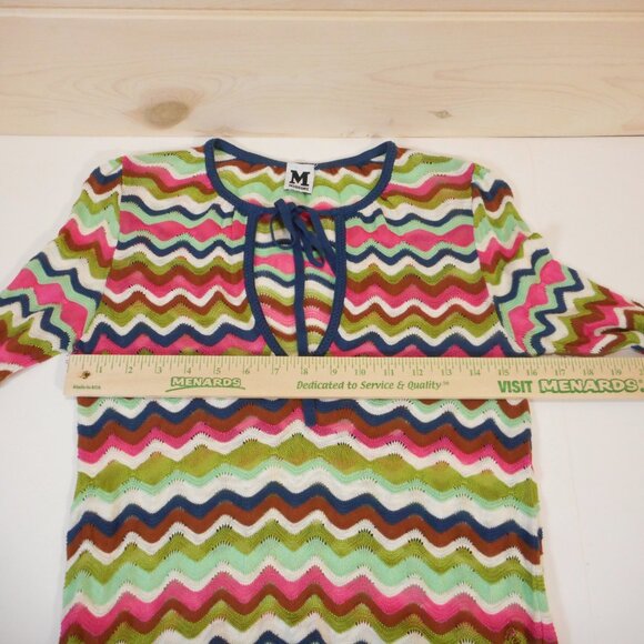 M Missoni Womens Colorful Zig Zag Pattern Long Sleeve Sweater sz 40 US S [HOLES] - Picture 3 of 14